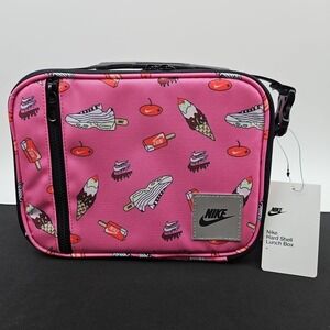 Nike Lunch Bag Tote Hard Shell-Lined Insulated‎ Black Pink New 9A2929-I27